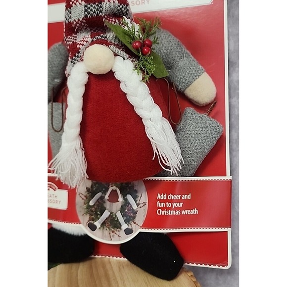 Christmas Gnome Wreath Accessories Tree Decor Body Legs Arms Grey White Red 5 Pc - Picture 3 of 6